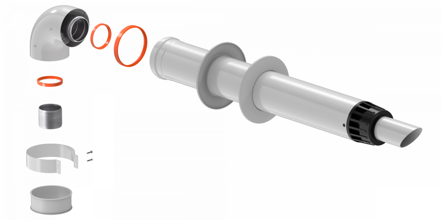 KTL-01B-075KS Комплект АНТИЛЕД Ø60/100 L750 мм (Baxi, Ariston, Vaillant) косой стальной